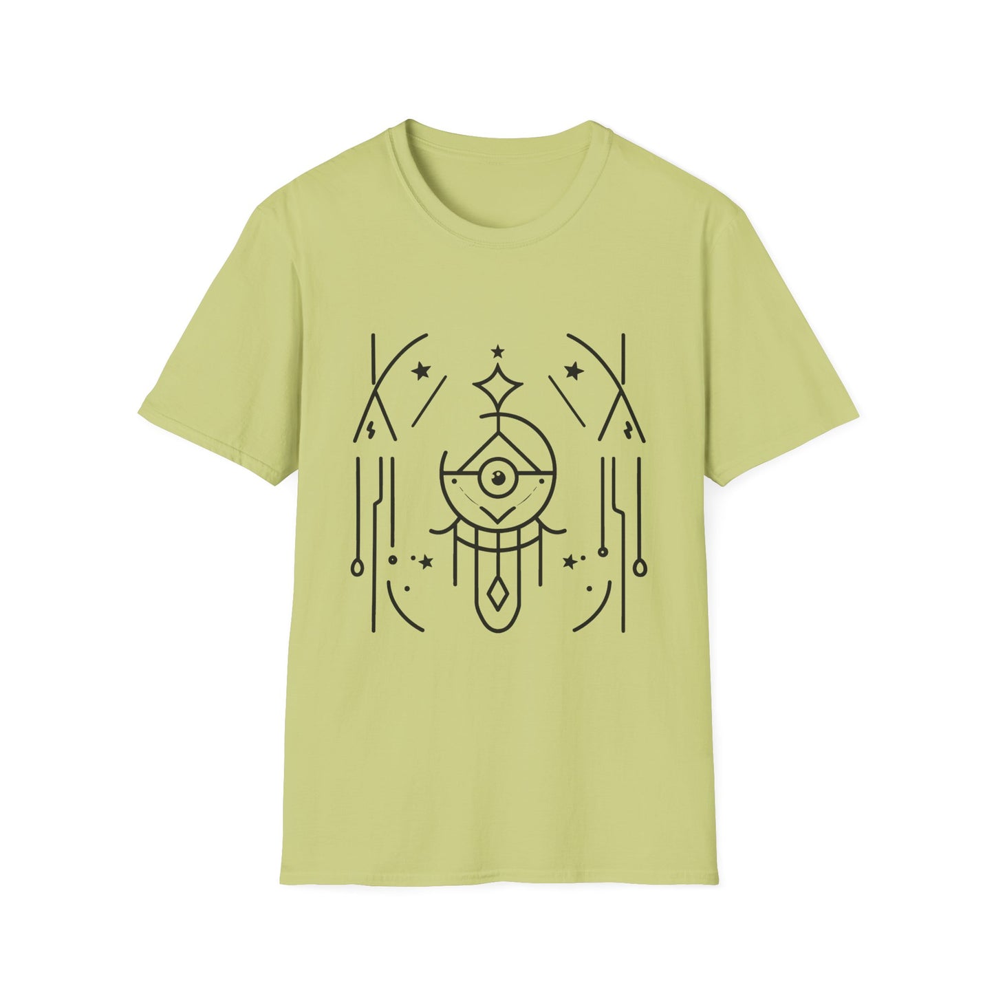 Mystical Eye Graphic Unisex T-Shirt - Softstyle Casual Wear for Spiritual Vibes