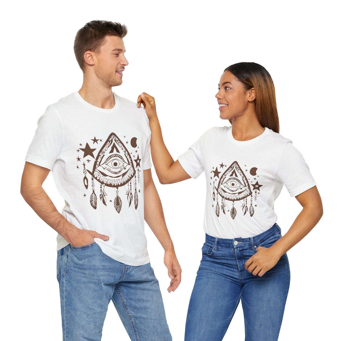 Mystical Boho Graphic Tee - Unisex Jersey Short Sleeve with Eye Design