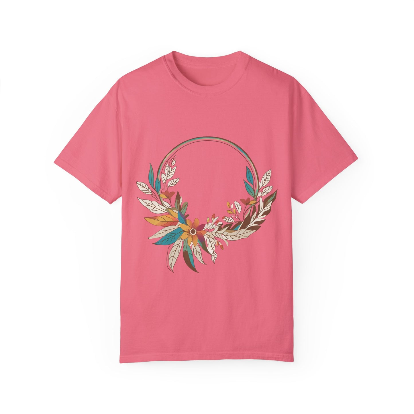 Vintage Floral Unisex T-Shirt - Autumn Wreath Design