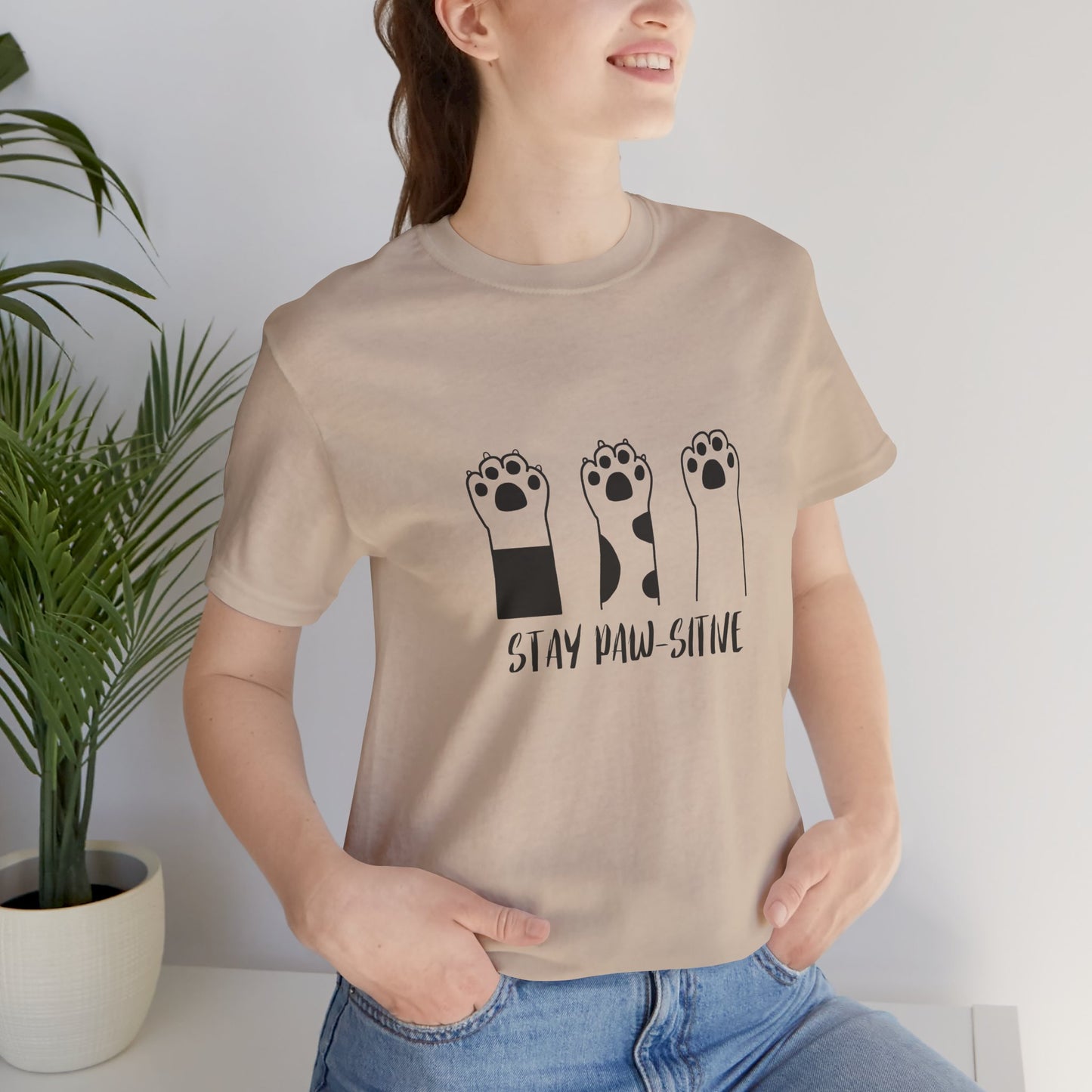 Stay Paw-Sitive Cat Lover T-Shirt