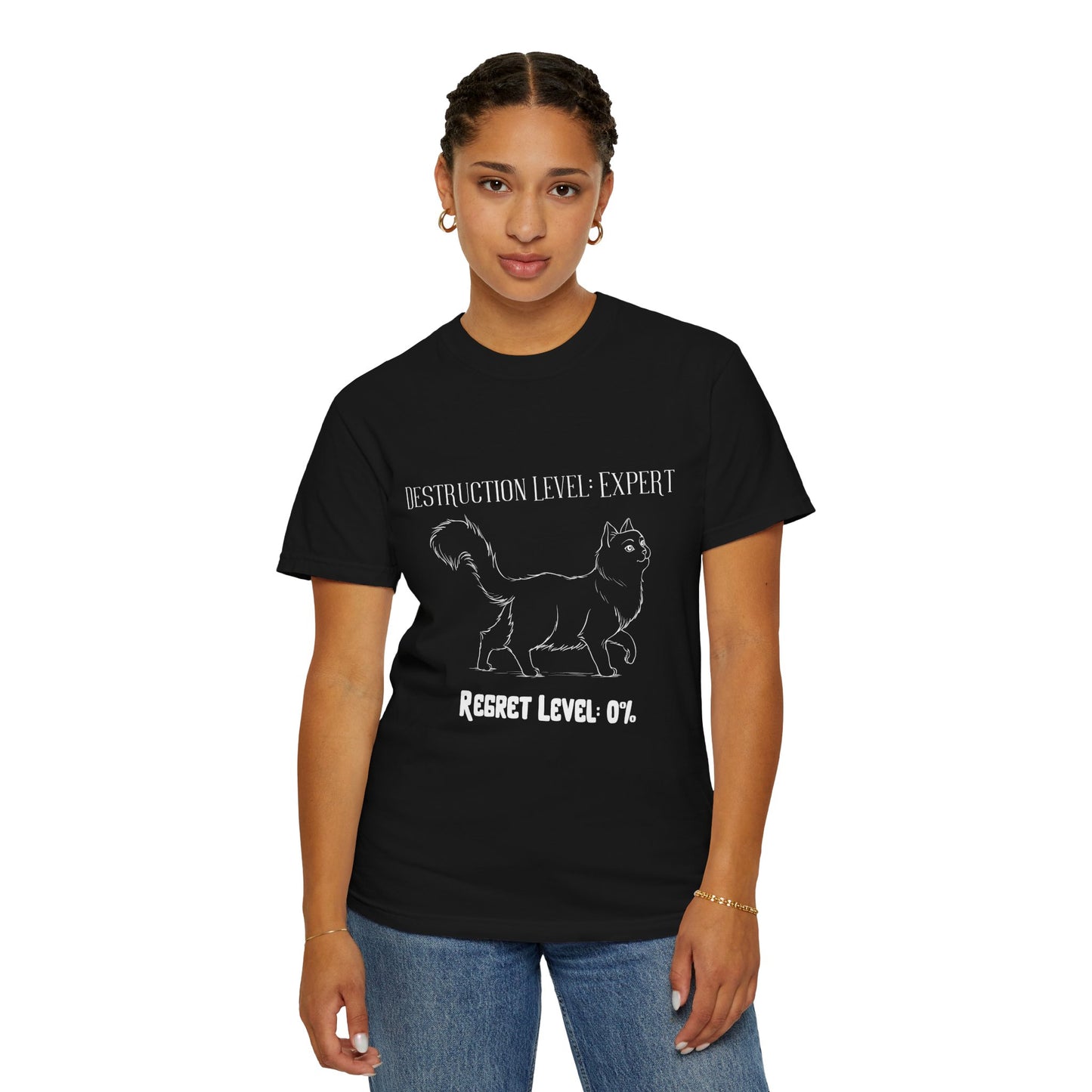 Destruction Level Expert Cat T-Shirt - Funny Gift for Cat Lovers