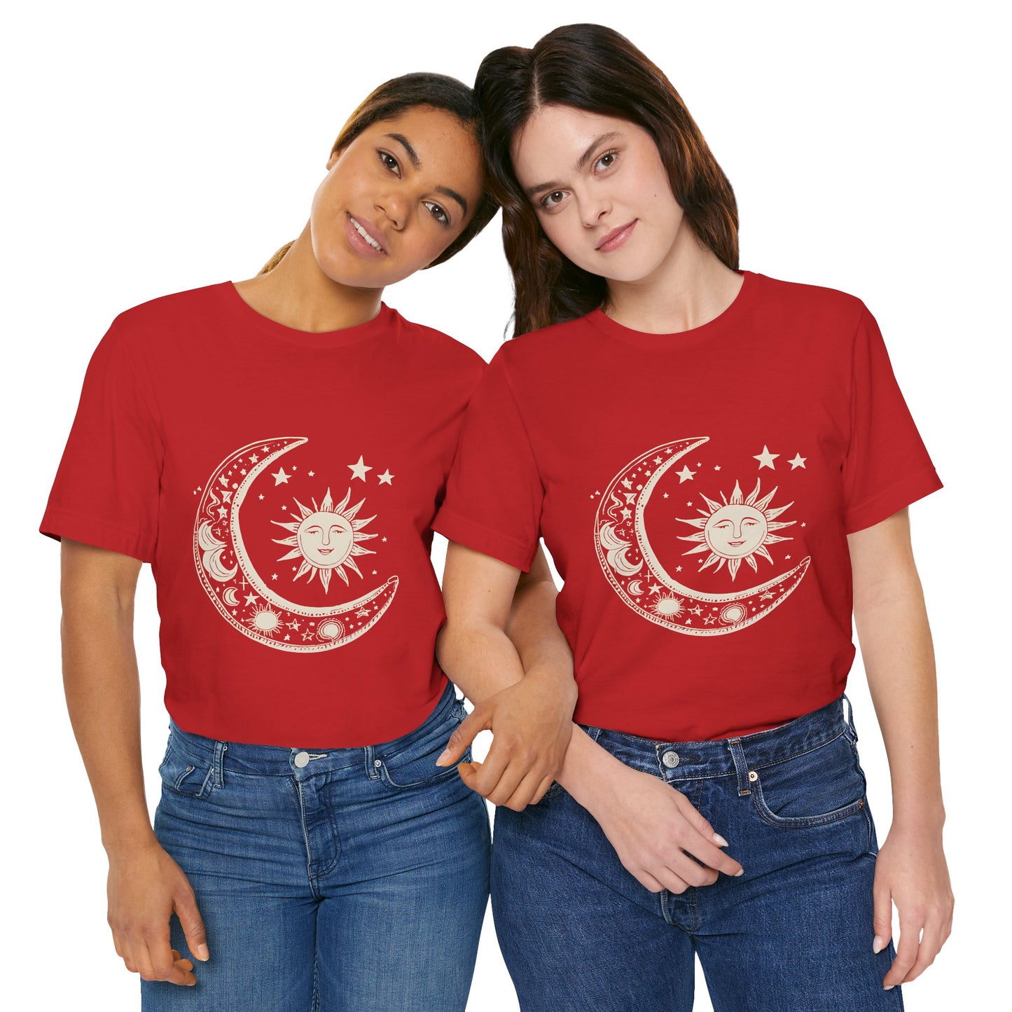 Celestial Sun and Moon Unisex Jersey Tee