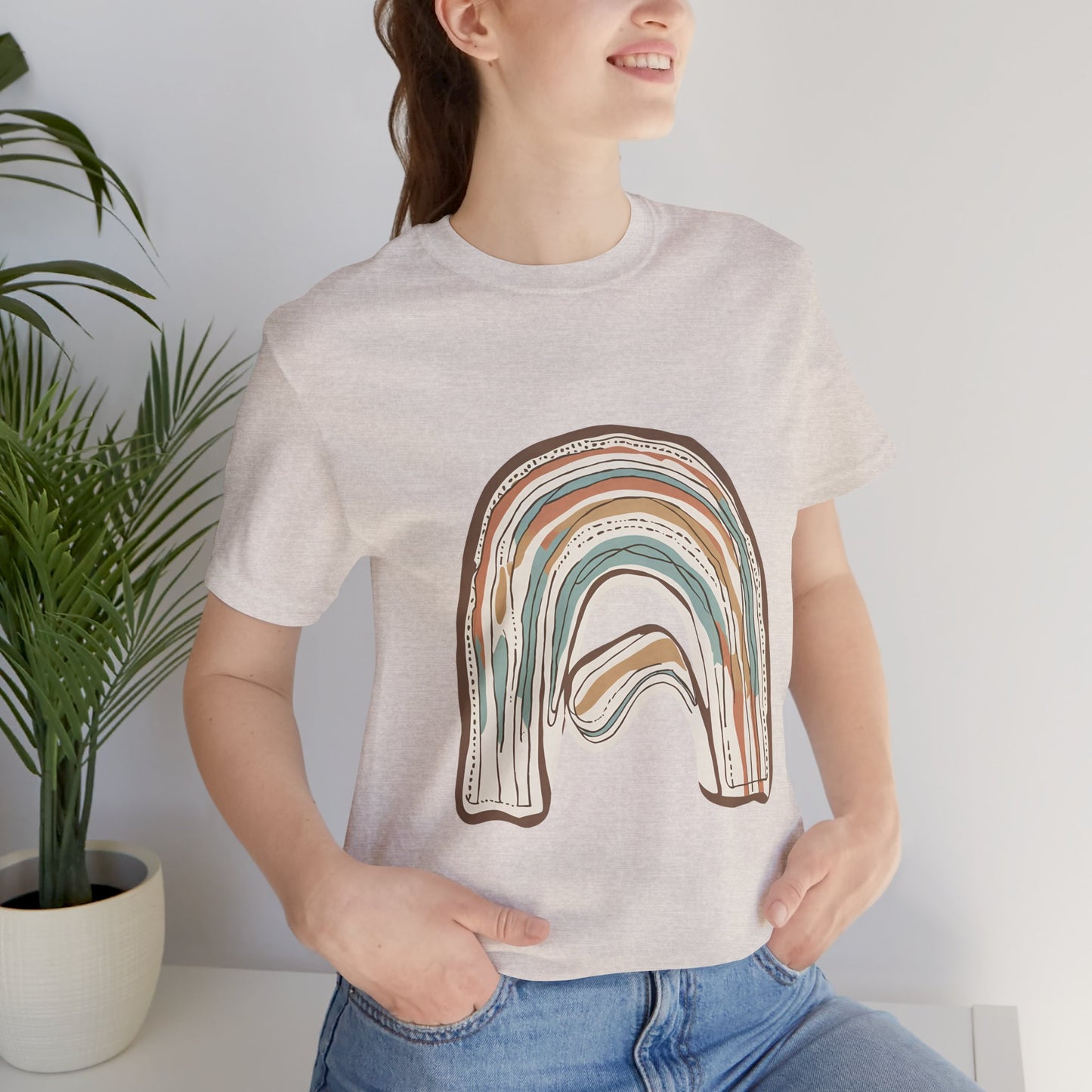 Cozy Rainbow Short Sleeve Tee for Everyday Wear