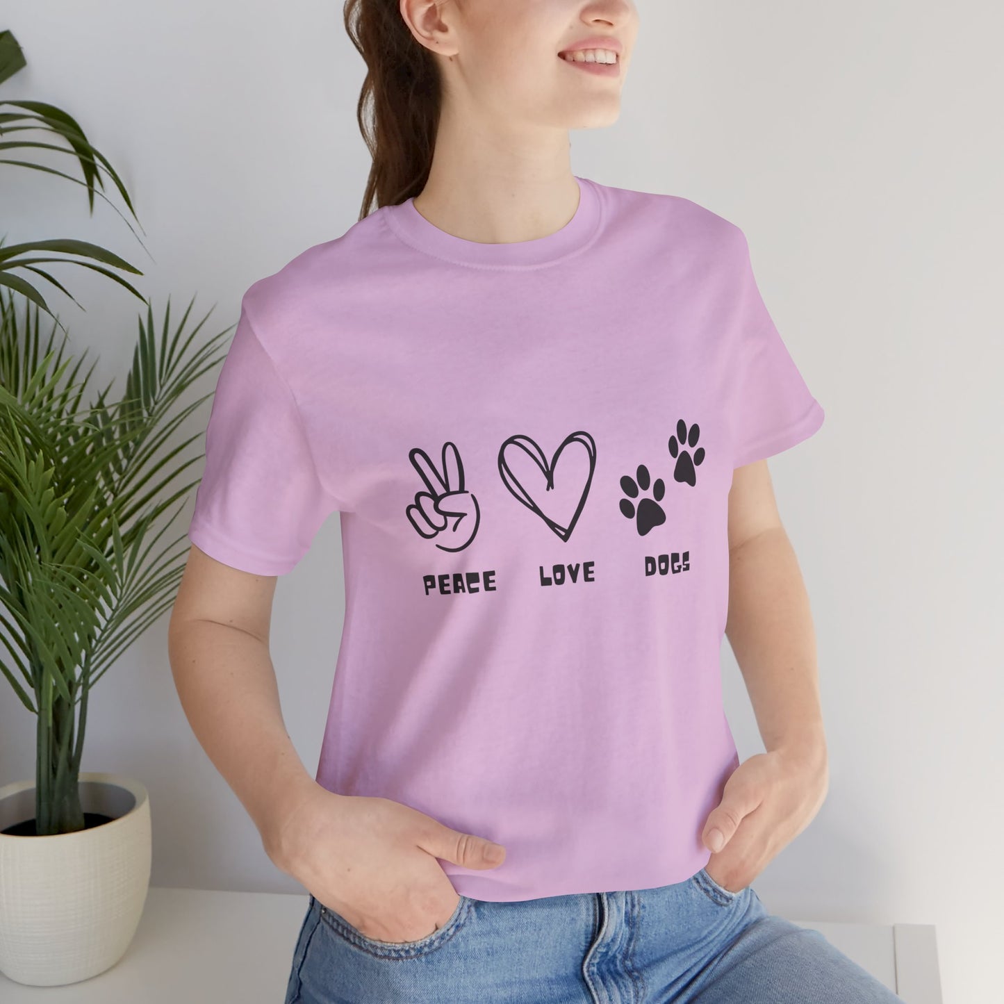 Peace Love Dogs Unisex Short Sleeve Tee - Casual Pet Lover T-Shirt