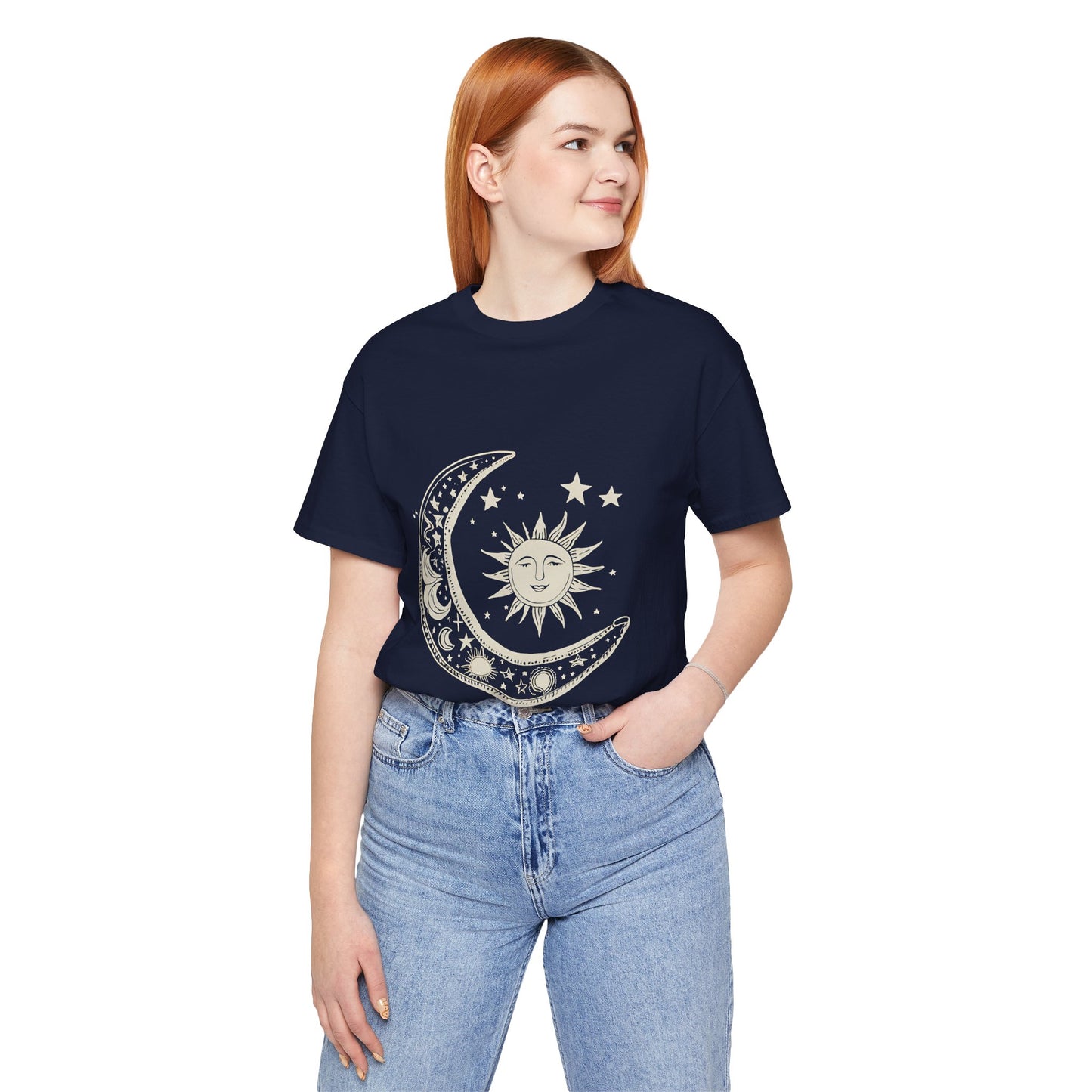 Celestial Sun and Moon Unisex Jersey Tee