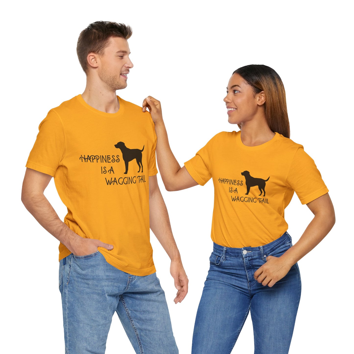 Happiness is a Wagging Tail Unisex Dog Lover Tee