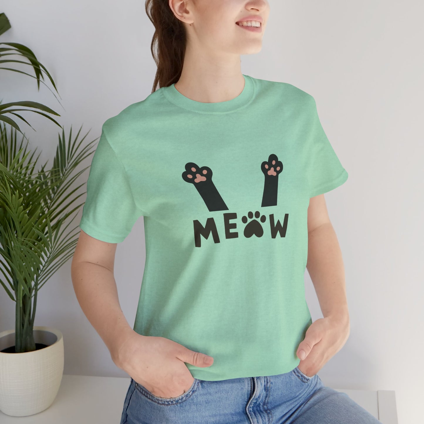 Meow Cat Paw Unisex Jersey Tee