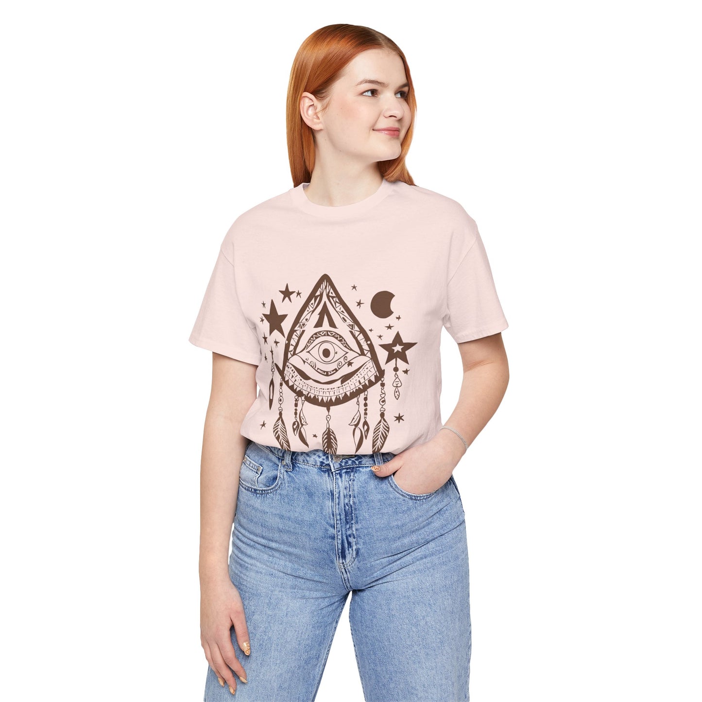 Mystical Boho Graphic Tee - Unisex Jersey Short Sleeve with Eye Design