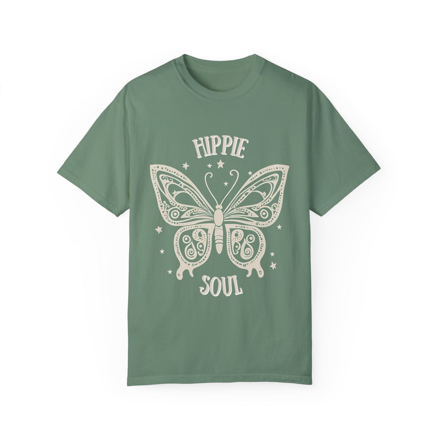 Hippie Soul Unisex Garment-Dyed T-Shirt - Bohemian Butterfly Design