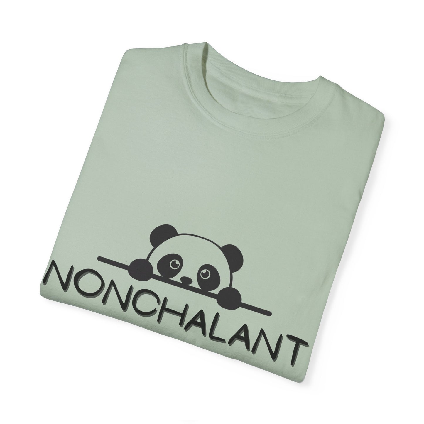 Nonchalant Panda Unisex Garment-Dyed T-Shirt - Casual Fun Wear