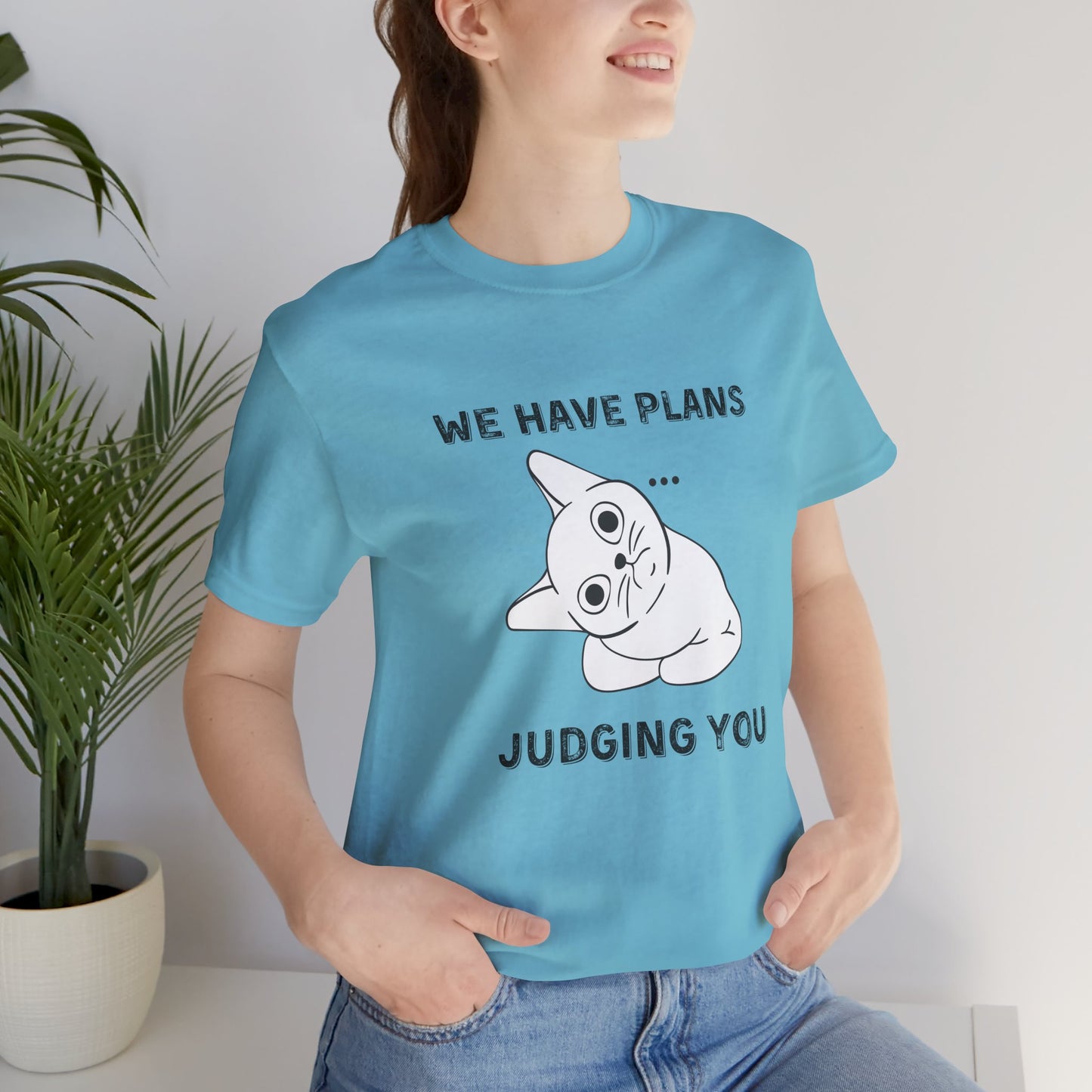 Judging You Cat Unisex T-Shirt – Funny Cat Lover Tee