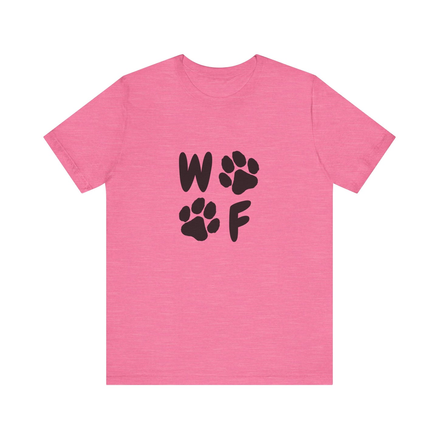 Unisex Dog Lovers Tee - 'WOOF' Graphic Short Sleeve Shirt