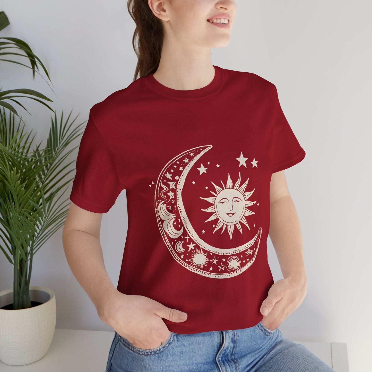 Celestial Sun and Moon Unisex Jersey Tee