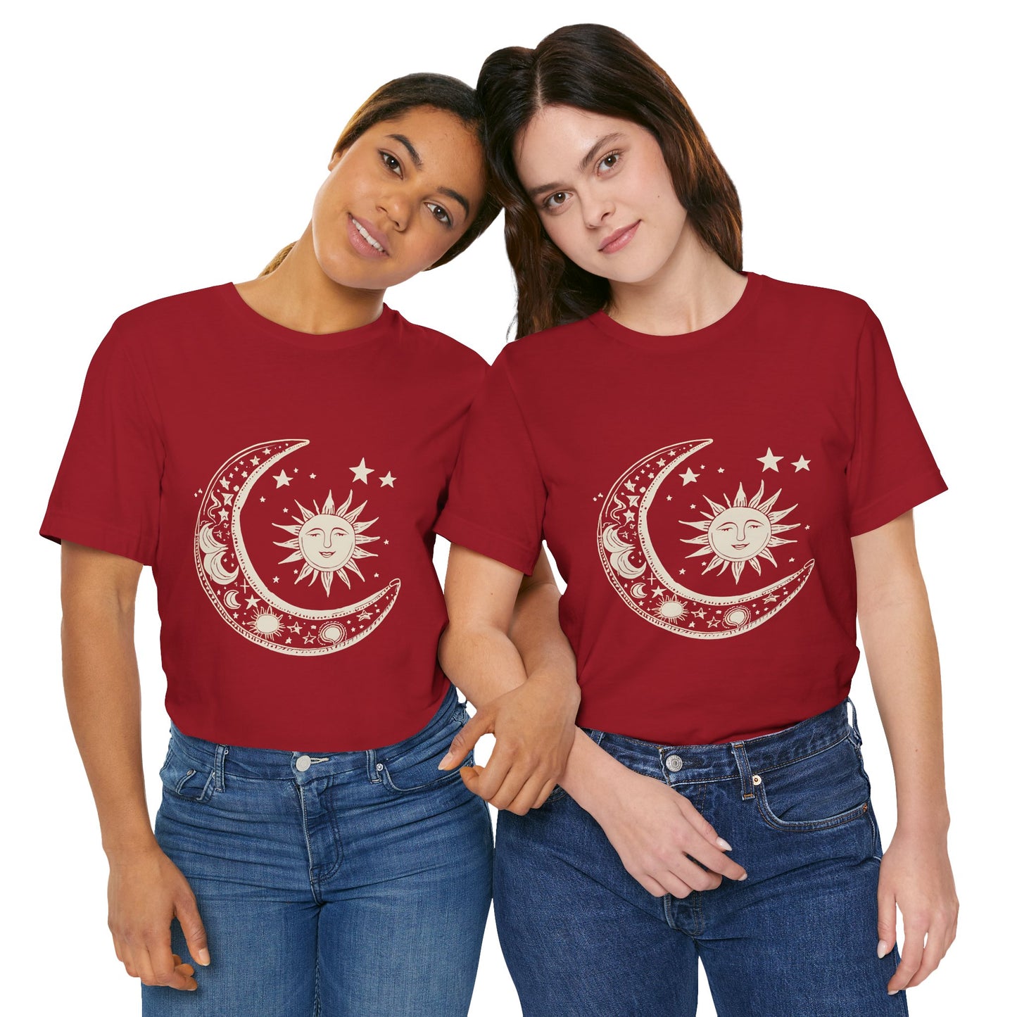 Celestial Sun and Moon Unisex Jersey Tee