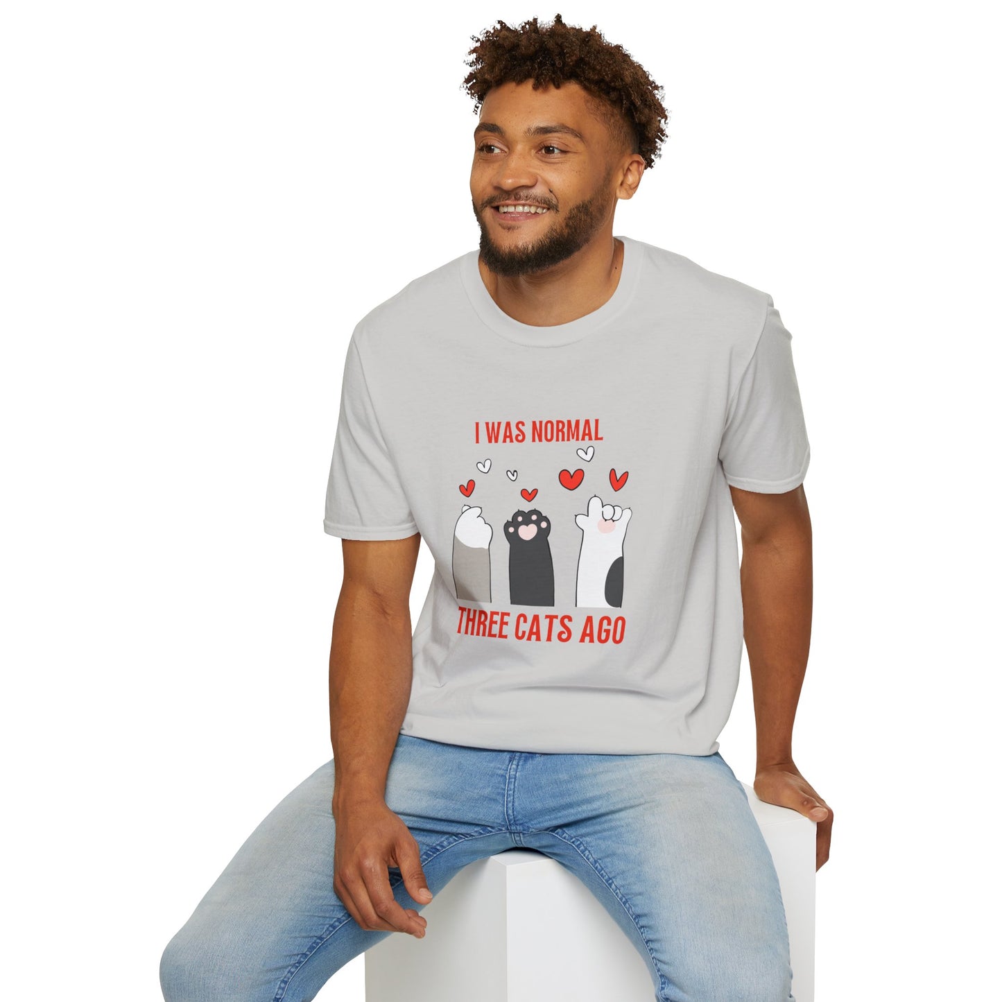 Funny Cat Lover T-Shirt - 'I Was Normal Three Cats Ago'