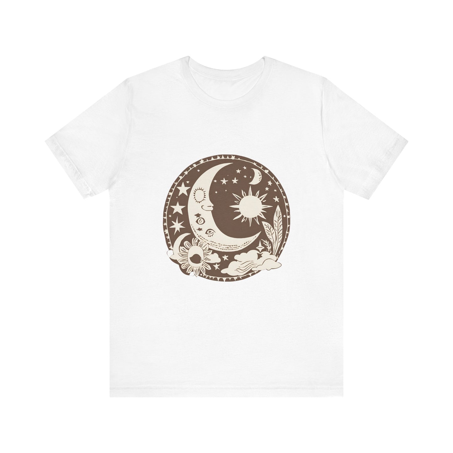 Celestial Dreams Unisex Jersey Tee - Moon & Sun Design