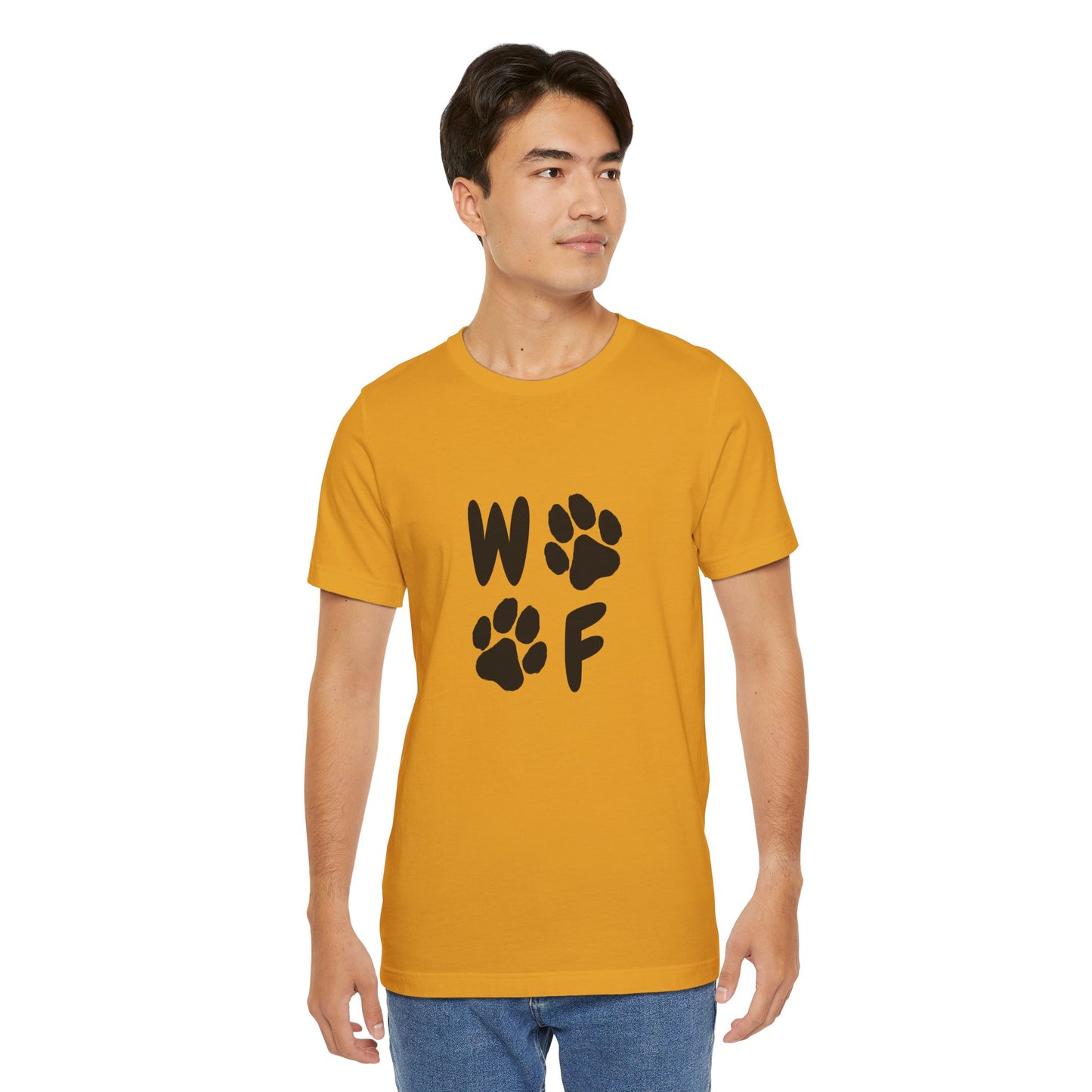 Unisex Dog Lovers Tee - 'WOOF' Graphic Short Sleeve Shirt