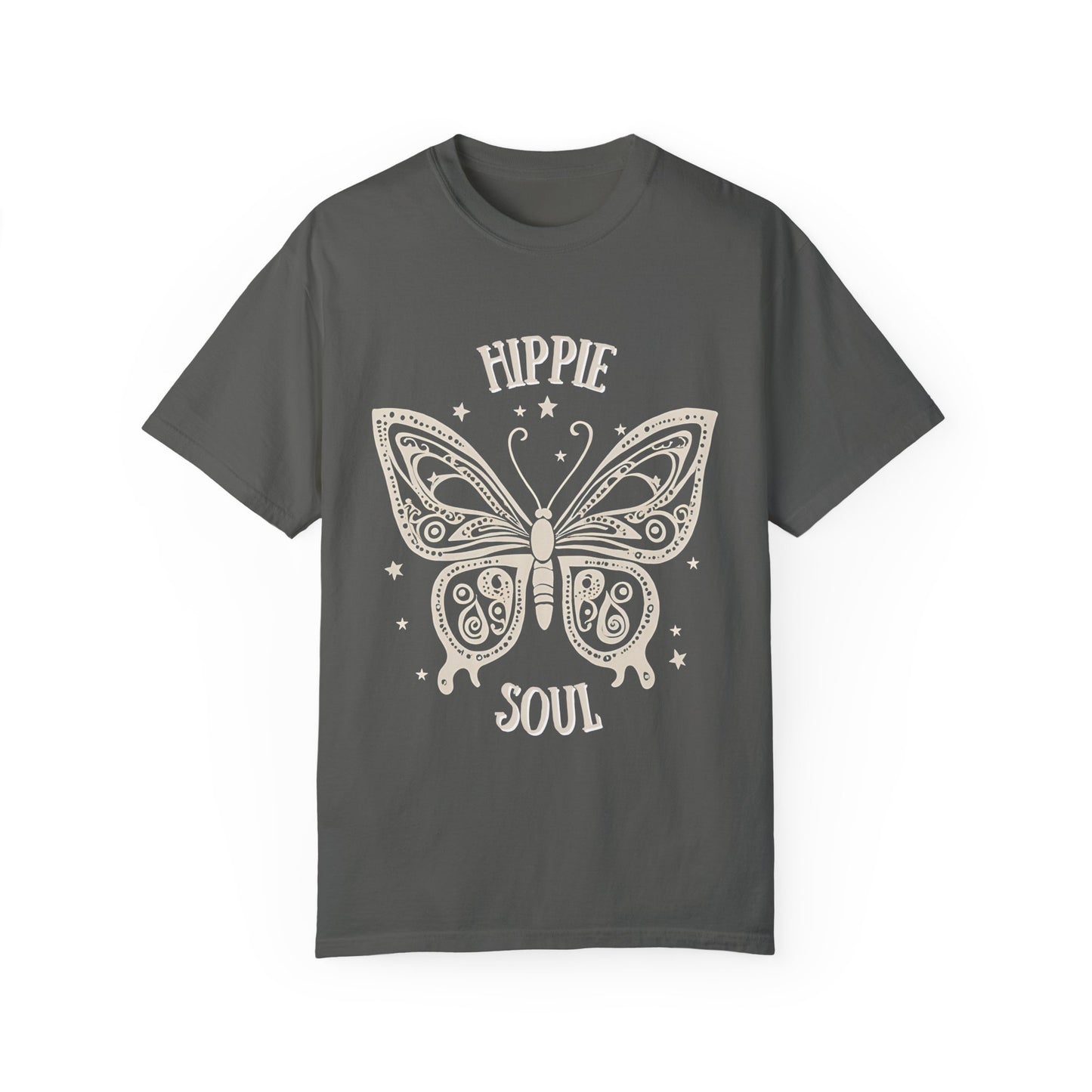 Hippie Soul Unisex Garment-Dyed T-Shirt - Bohemian Butterfly Design