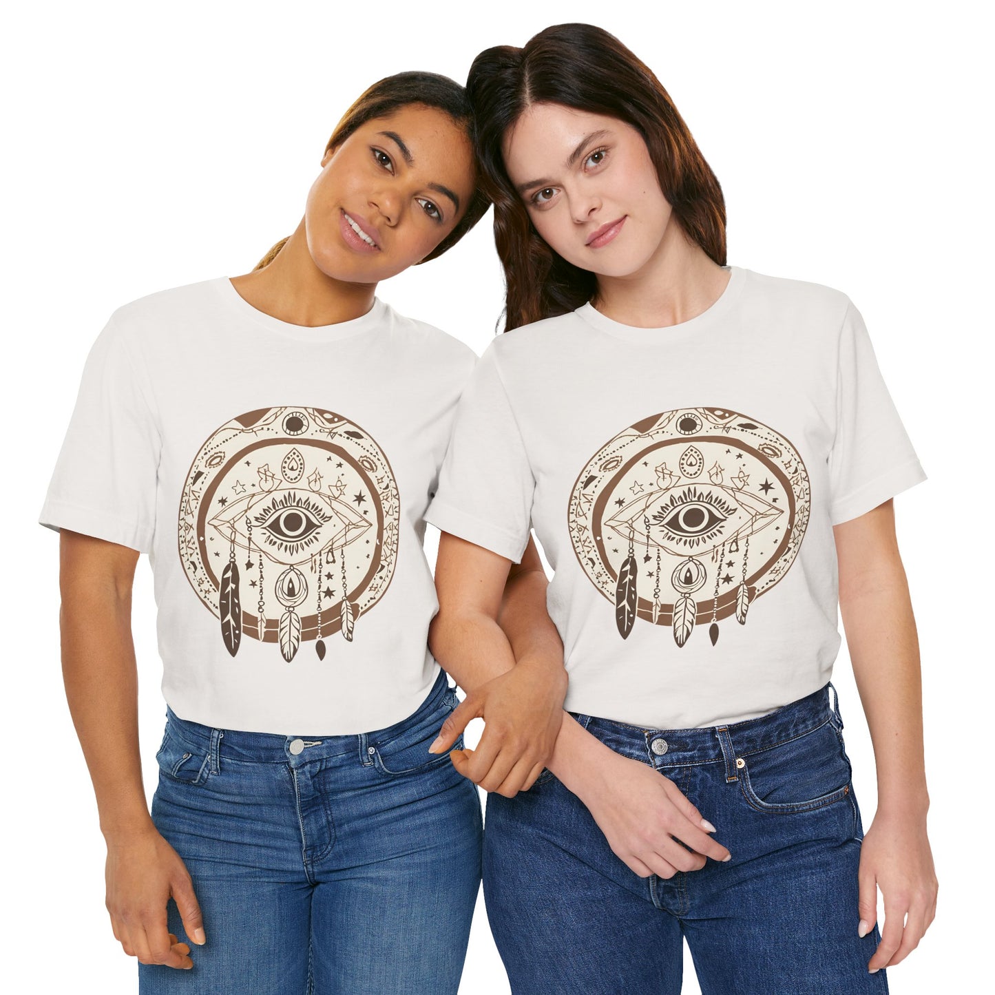 Bohemian Dreamcatcher Unisex Tee - Relaxed Graphic Short Sleeve Shirt for Festival Lovers