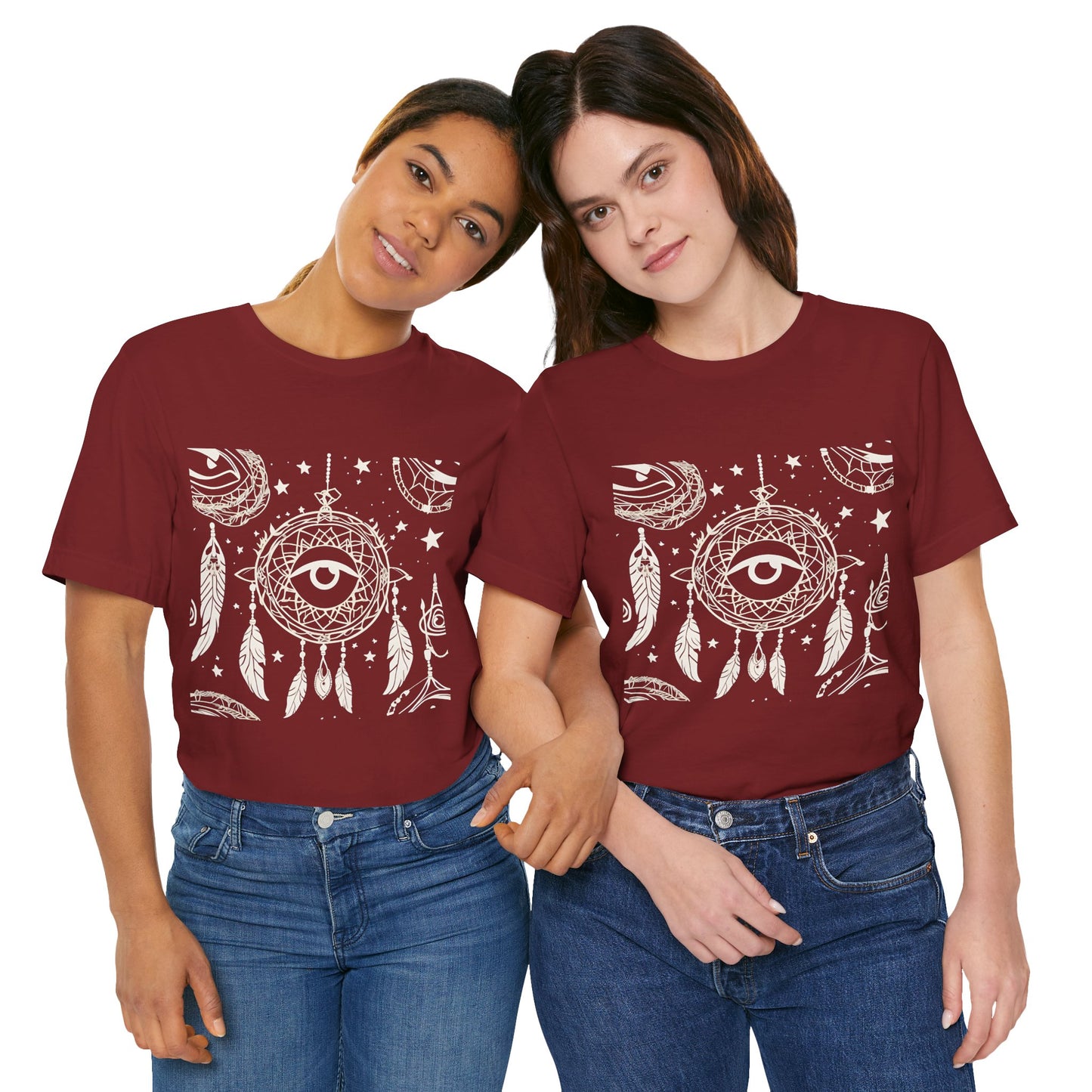 Bohemian Dreamcatcher Unisex Tee - Eye & Feathers Design