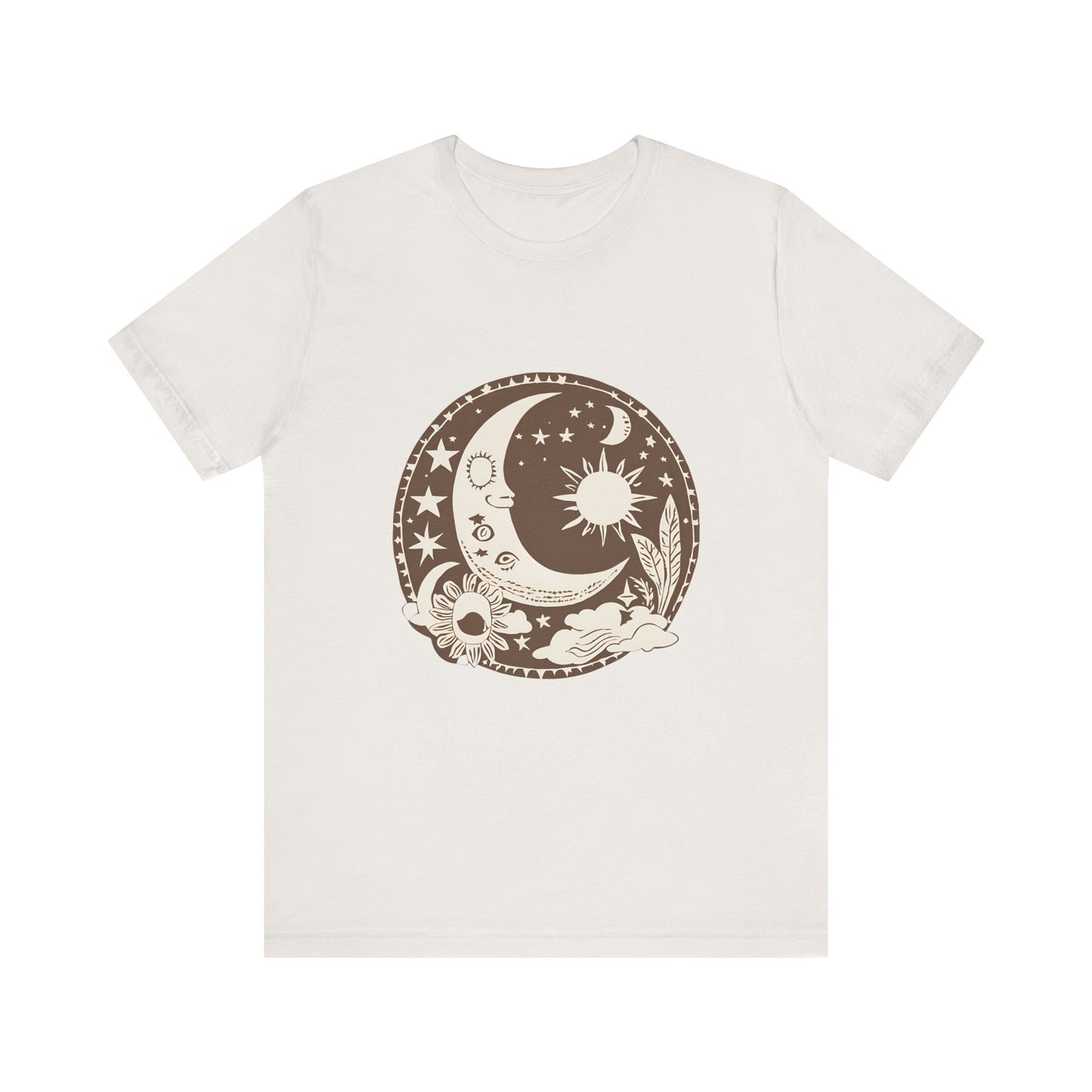 Celestial Dreams Unisex Jersey Tee - Moon & Sun Design