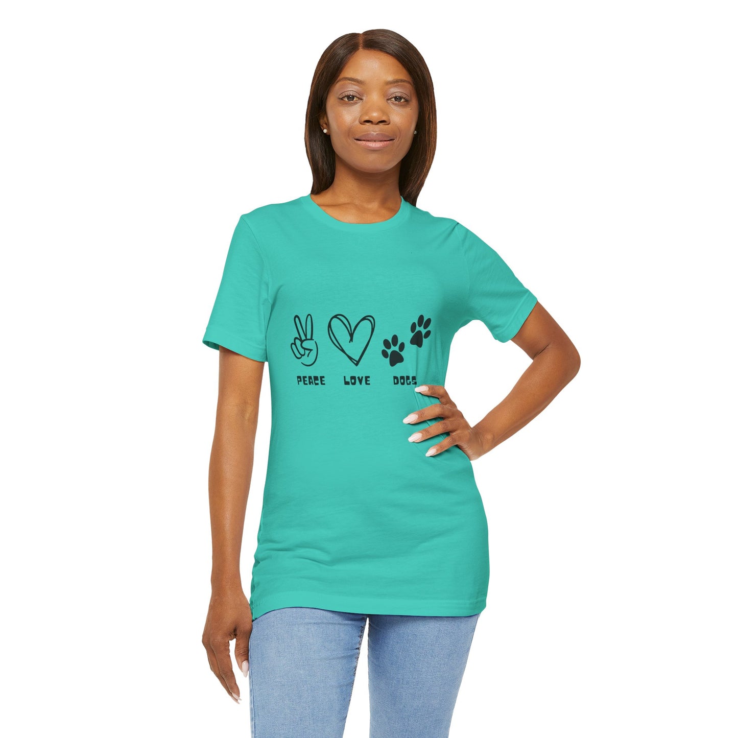 Peace Love Dogs Unisex Short Sleeve Tee - Casual Pet Lover T-Shirt