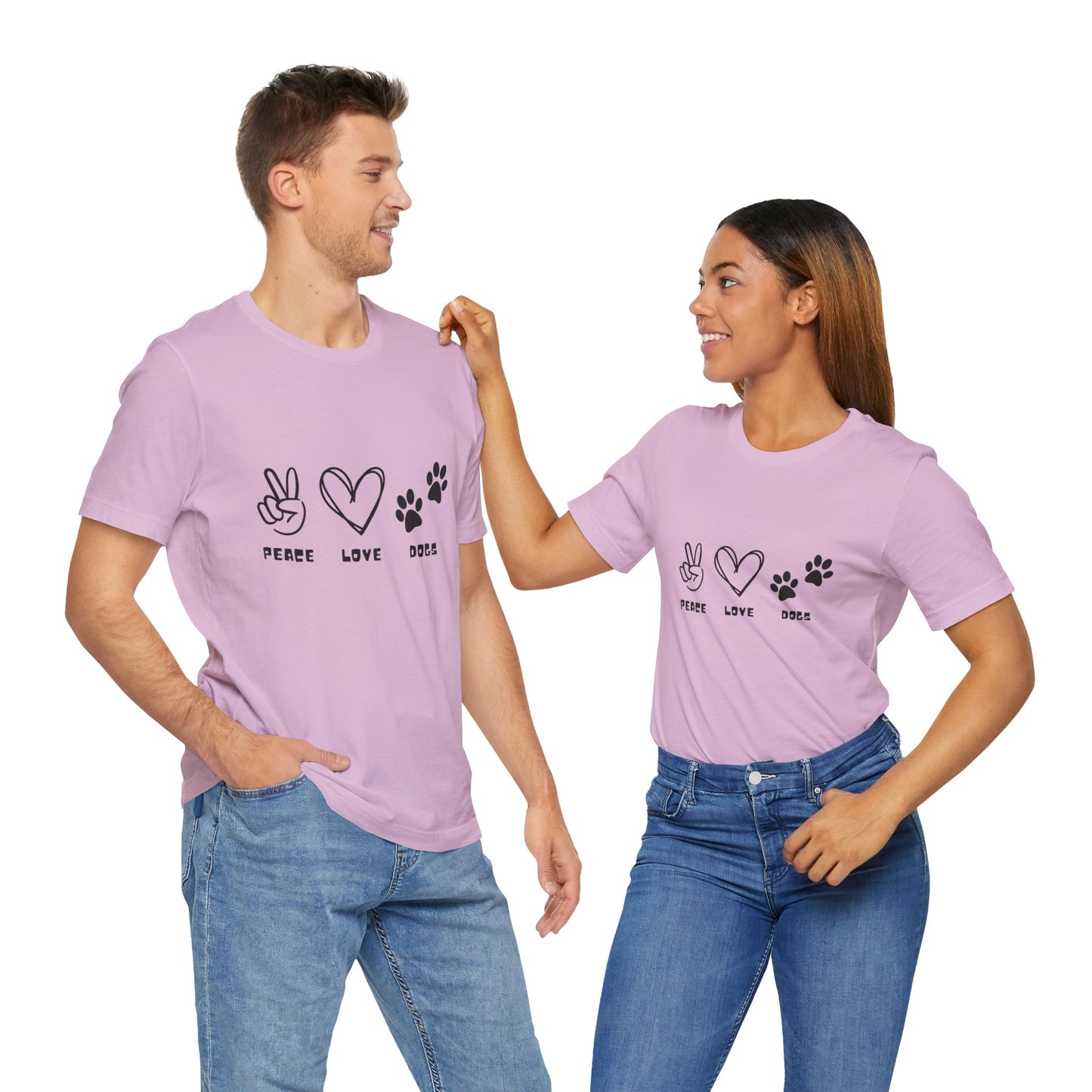 Peace Love Dogs Unisex Short Sleeve Tee - Casual Pet Lover T-Shirt