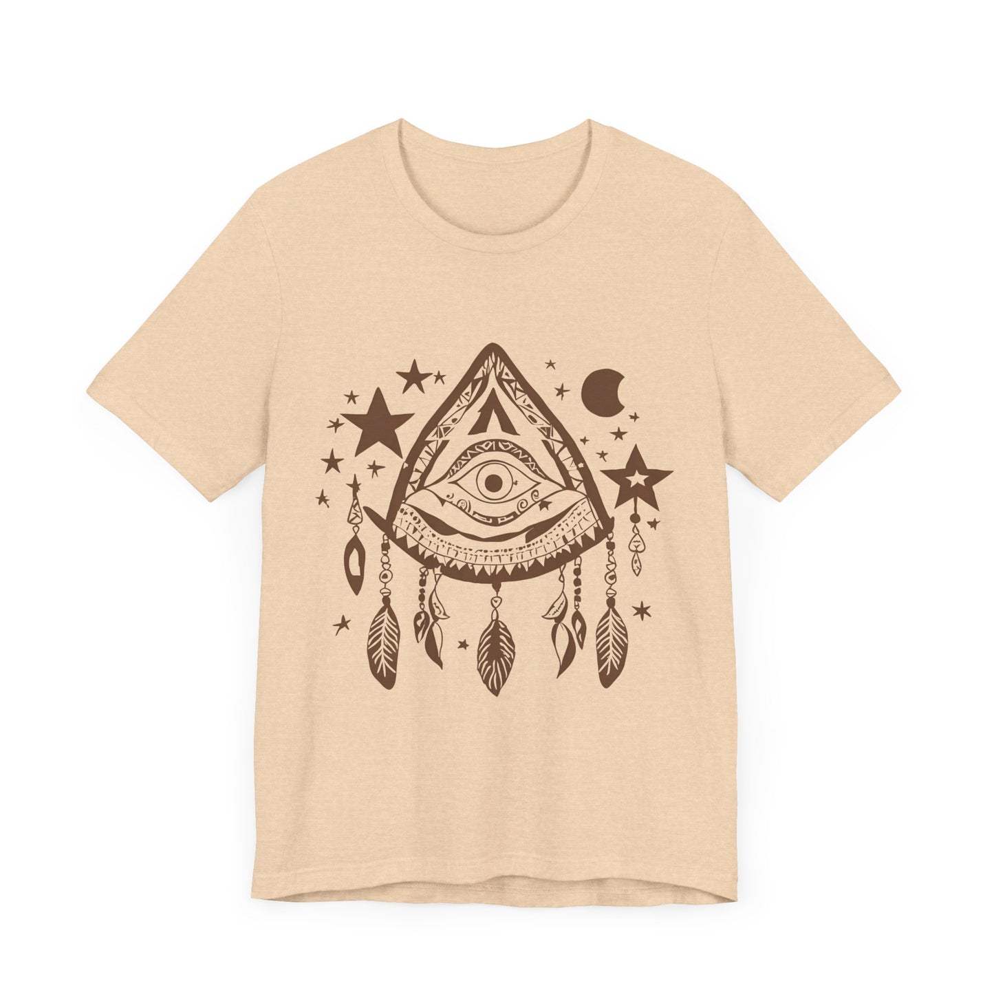 Mystical Boho Graphic Tee - Unisex Jersey Short Sleeve with Eye Design