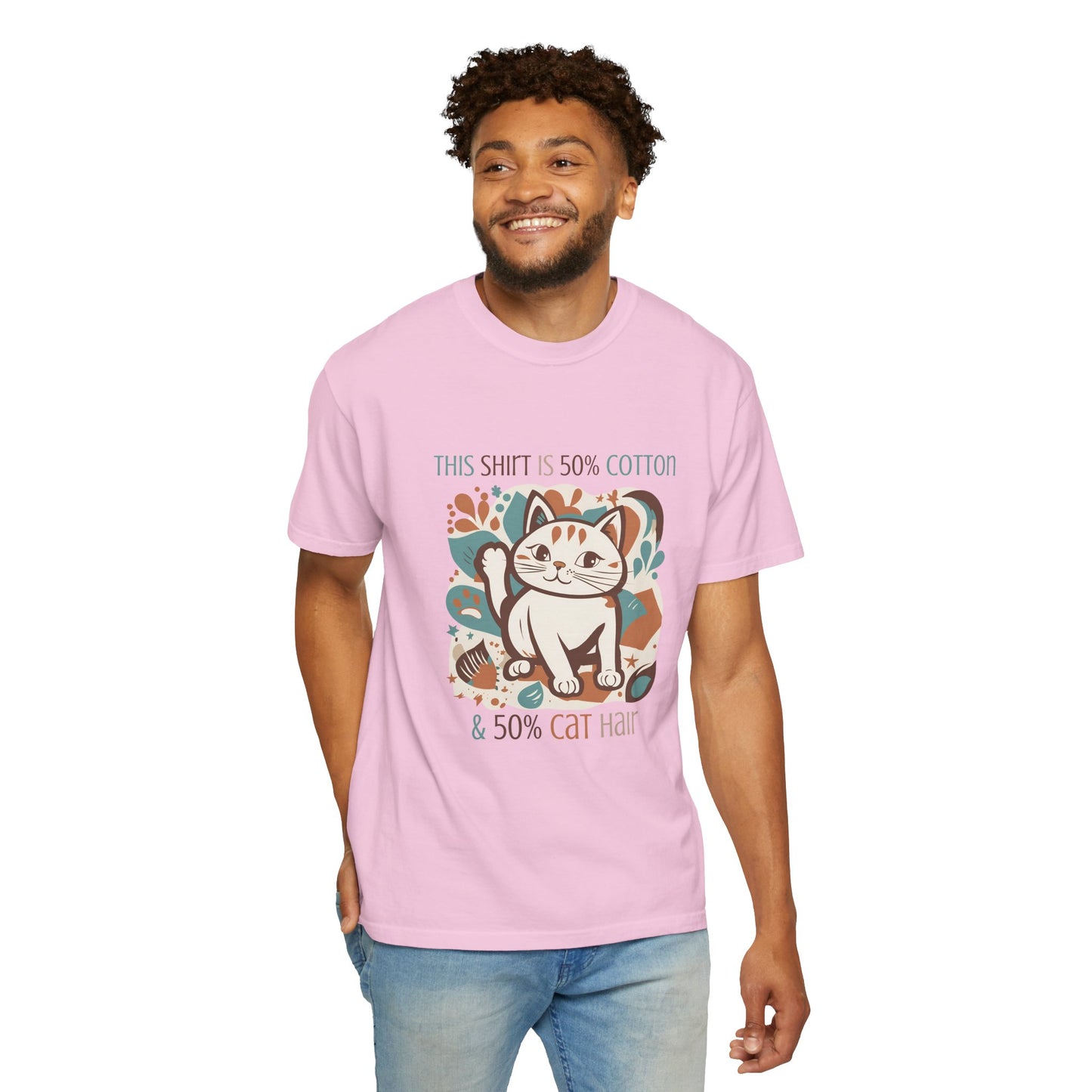 Funny Cat Themed Unisex T-Shirt - 50% Cotton & 50% Cat Hair