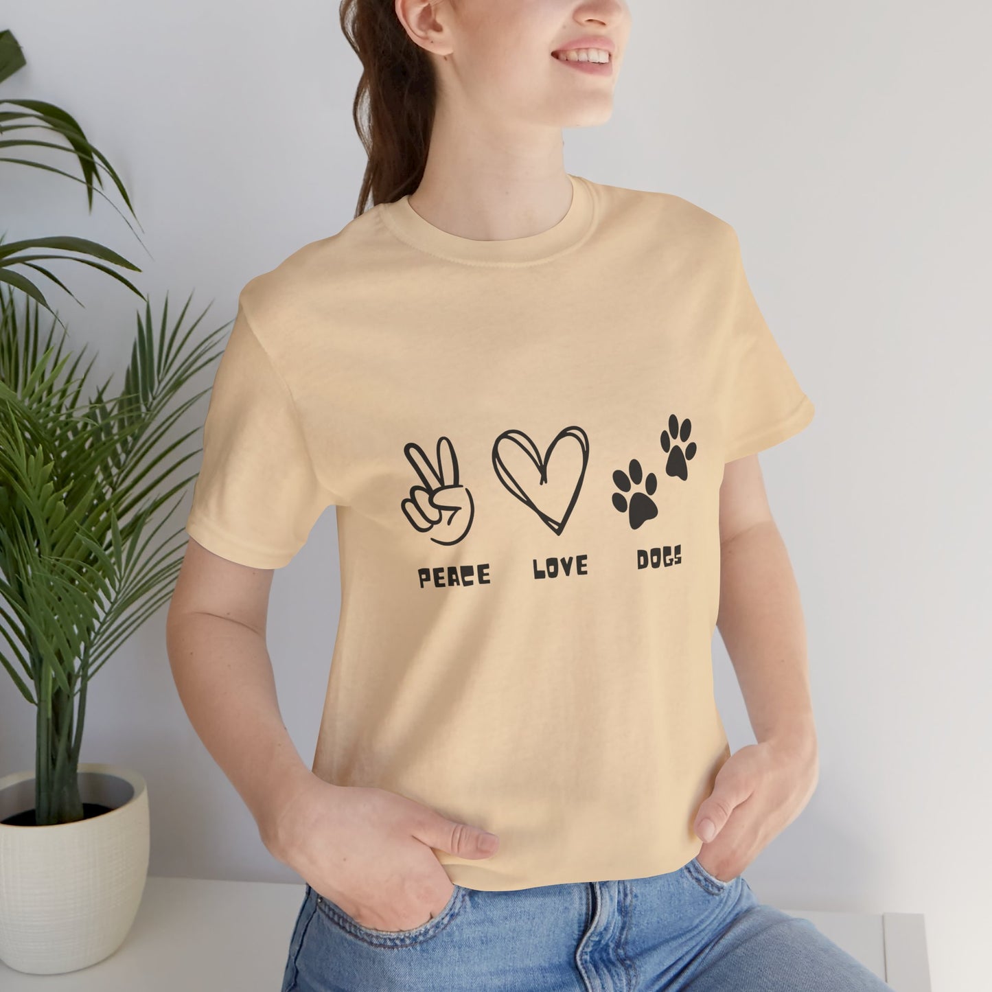 Peace Love Dogs Unisex Short Sleeve Tee - Casual Pet Lover T-Shirt