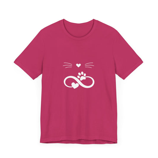 Cat Lover Infinity Heart Unisex Tee - Adorable Pet Shirt for Animal Lovers