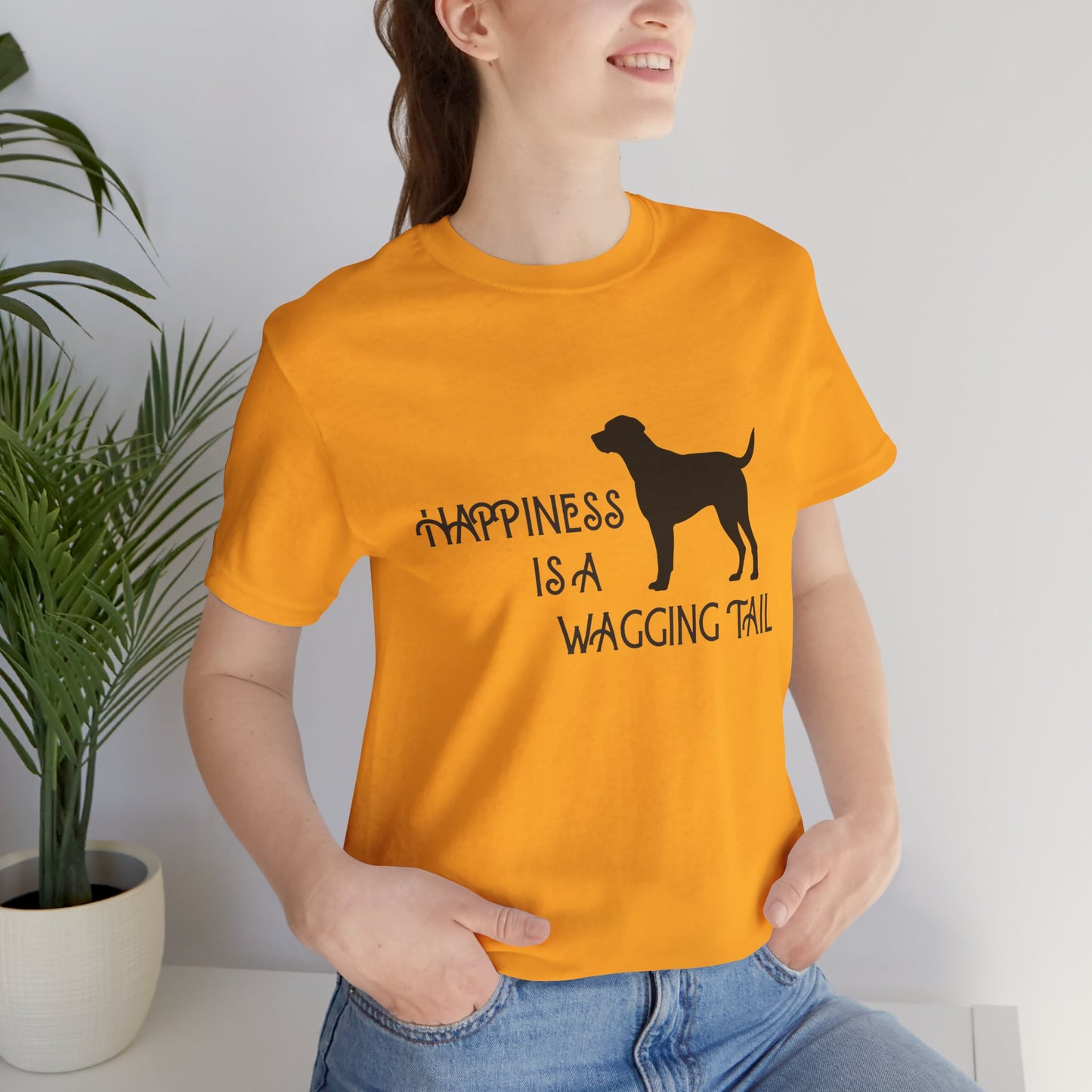 Happiness is a Wagging Tail Unisex Dog Lover Tee