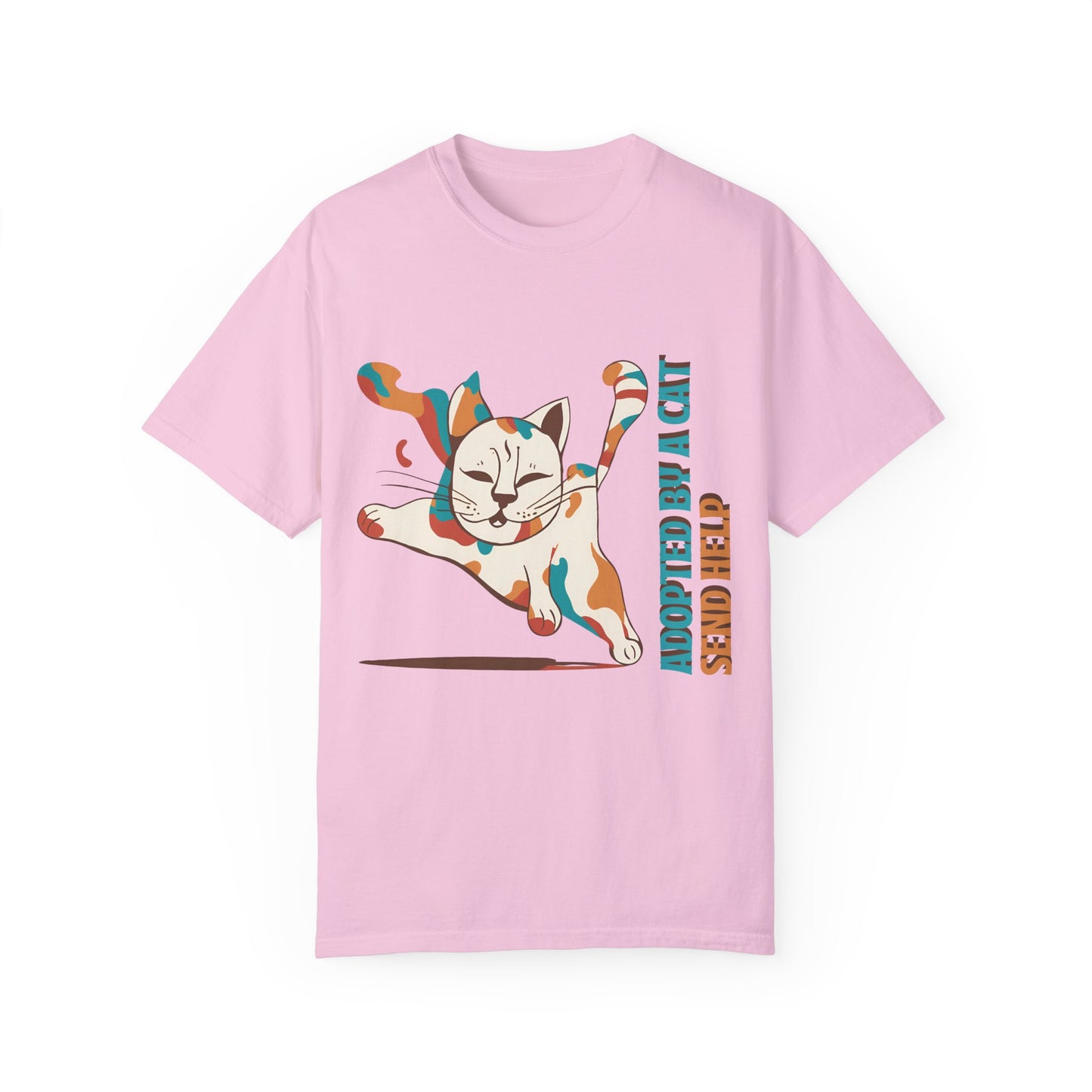 Adopted by a Cat Unisex Garment-Dyed T-Shirt - Cute Cat Lover Gift