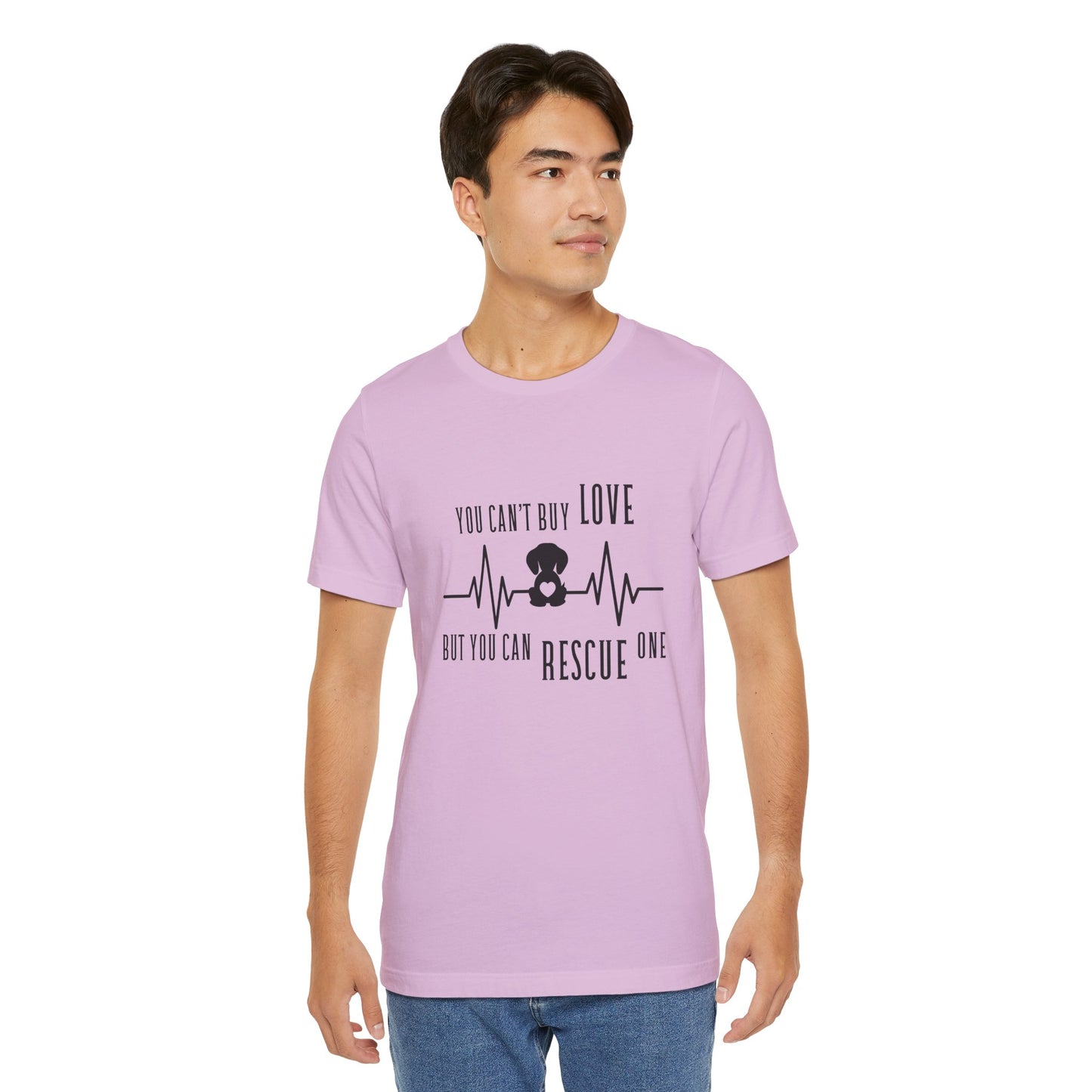 You Can't Buy Love Rescue One T-Shirt - Unisex Jersey Short Sleeve Tee for Pet Lovers