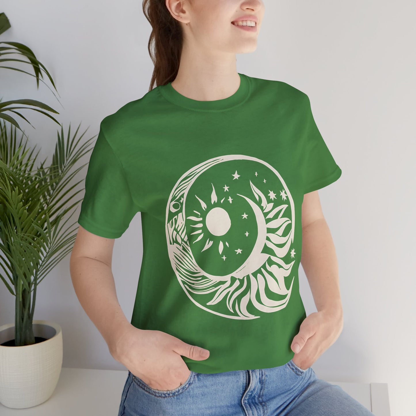 Bohemian Sun and Moon Graphic Tee - Unisex Jersey Short Sleeve