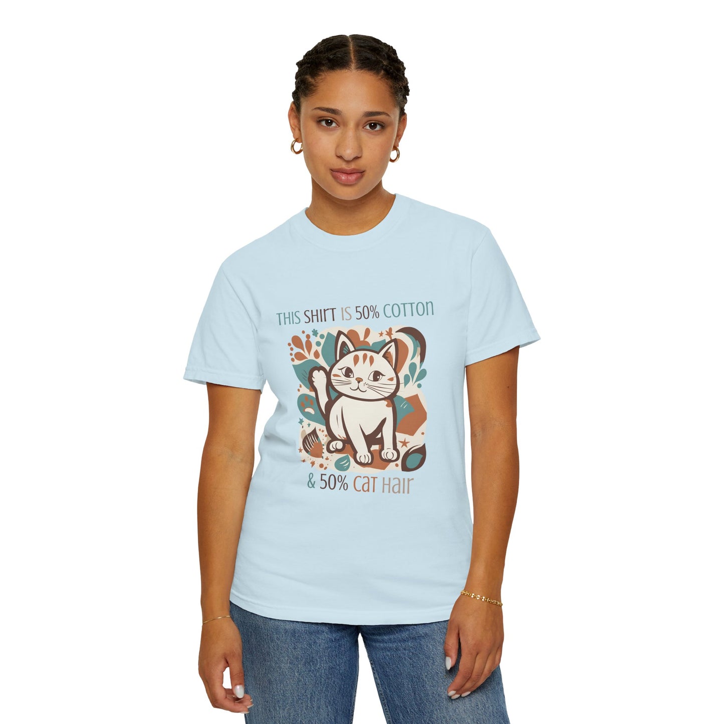 Funny Cat Themed Unisex T-Shirt - 50% Cotton & 50% Cat Hair