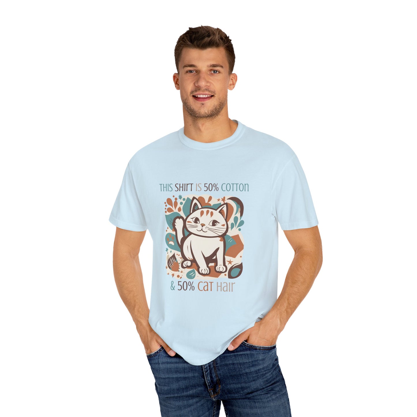 Funny Cat Themed Unisex T-Shirt - 50% Cotton & 50% Cat Hair