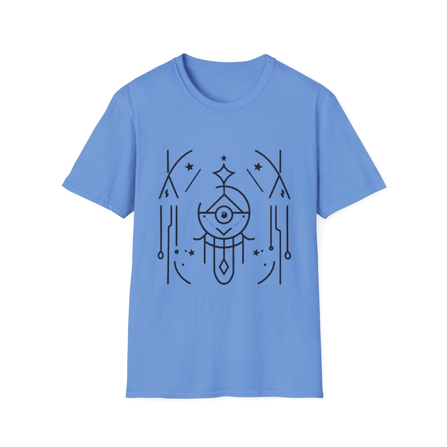 Mystical Eye Graphic Unisex T-Shirt - Softstyle Casual Wear for Spiritual Vibes