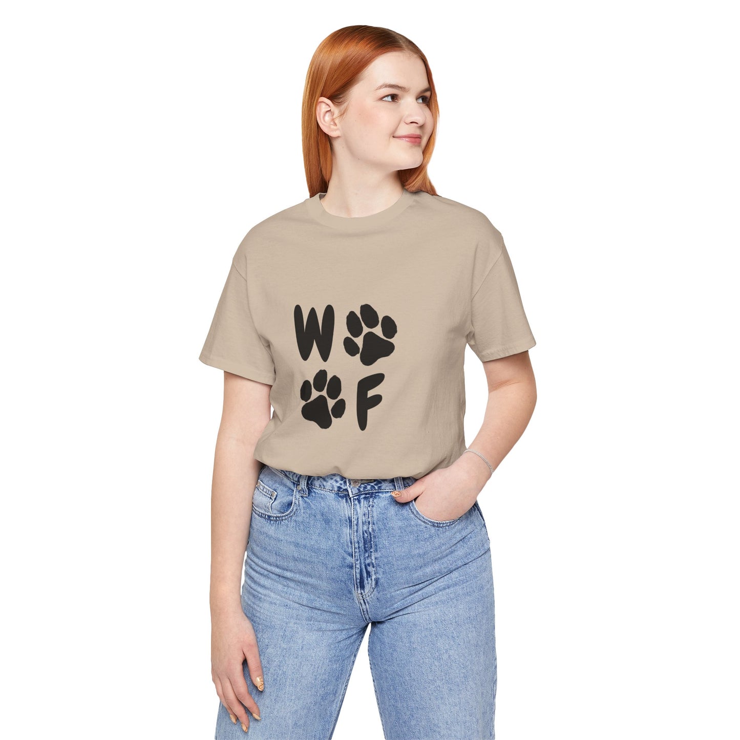 Unisex Dog Lovers Tee - 'WOOF' Graphic Short Sleeve Shirt