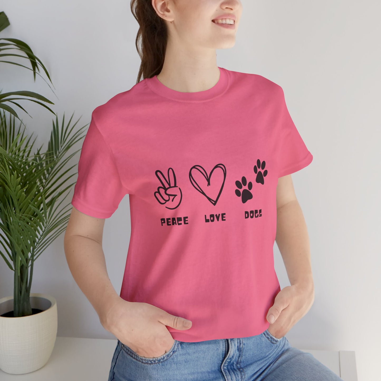 Peace Love Dogs Unisex Short Sleeve Tee - Casual Pet Lover T-Shirt