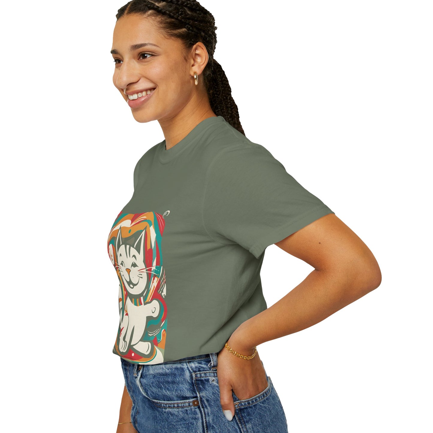 Playful Cat Graphic Unisex T-Shirt - Perfect for Pet Lovers