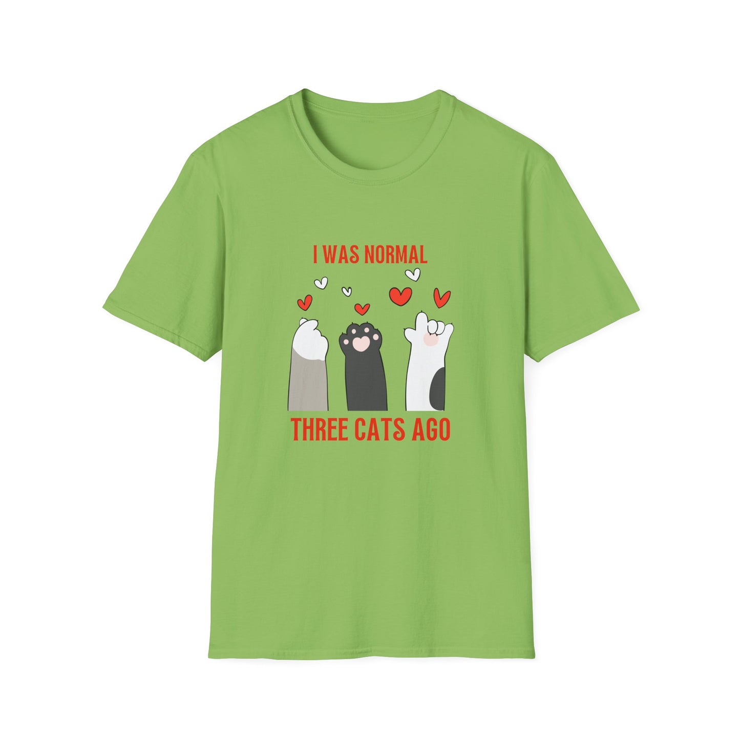 Funny Cat Lover T-Shirt - 'I Was Normal Three Cats Ago'