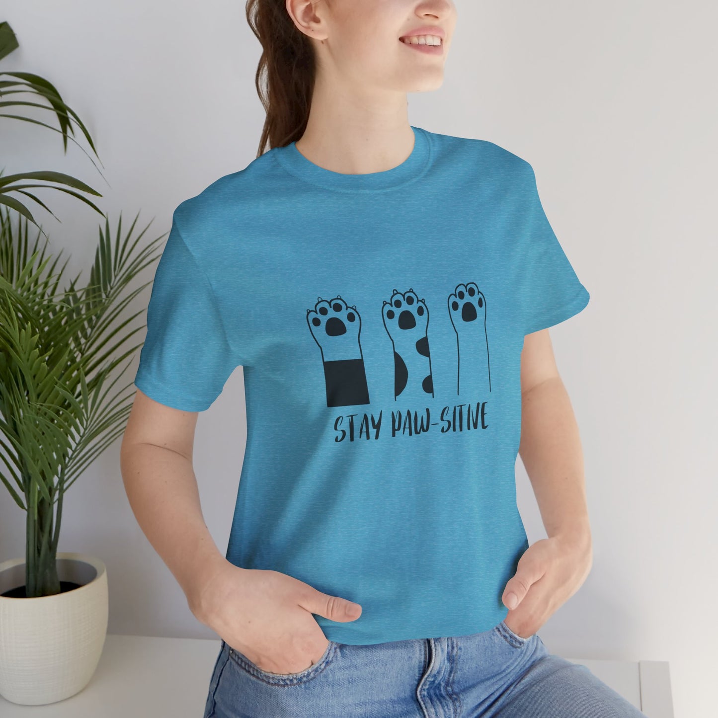 Stay Paw-Sitive Cat Lover T-Shirt