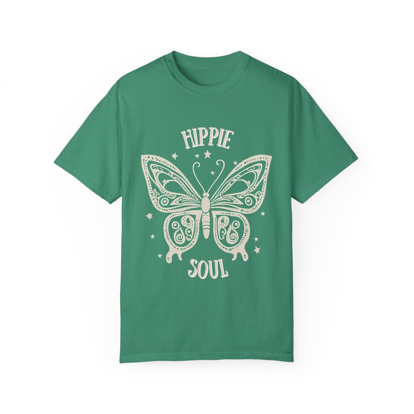 Hippie Soul Unisex Garment-Dyed T-Shirt - Bohemian Butterfly Design