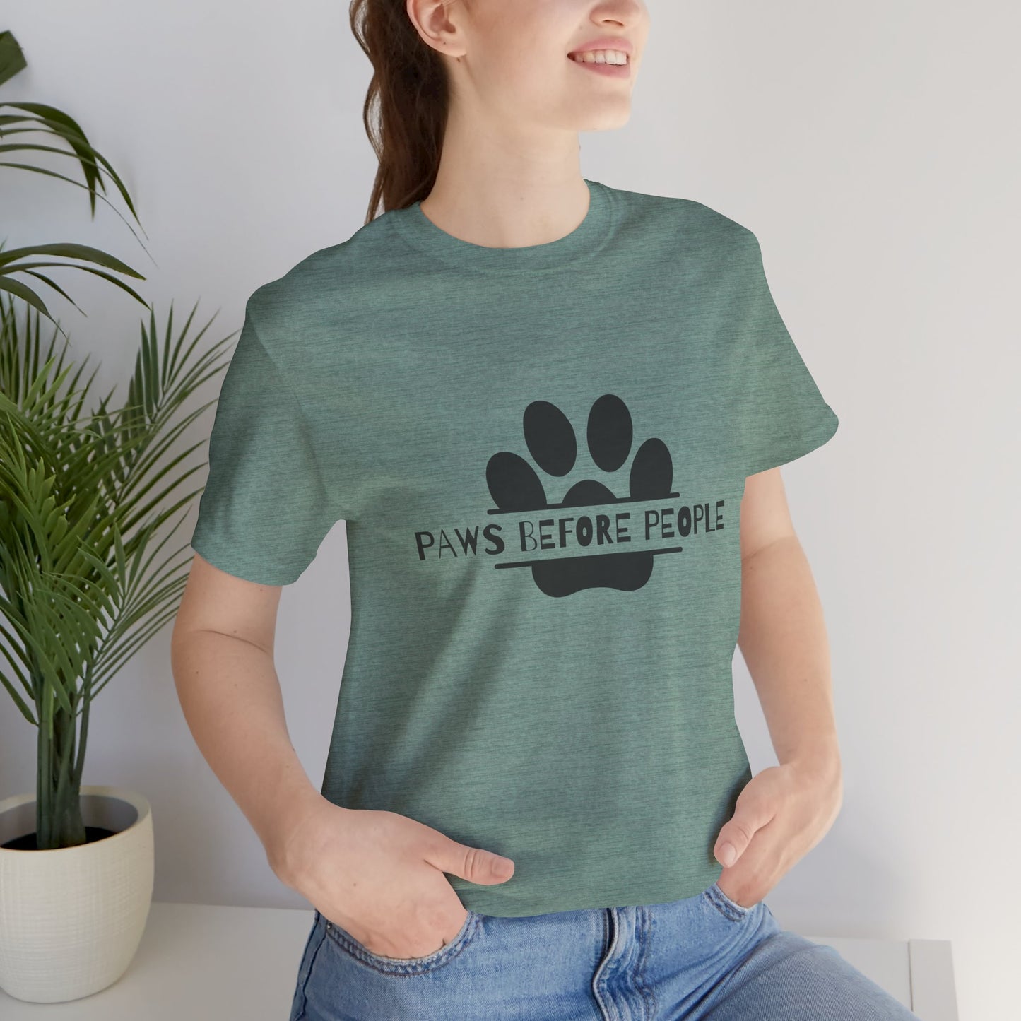 Funny Dog Lover T-Shirt - "Paws Before People" Unisex Tee