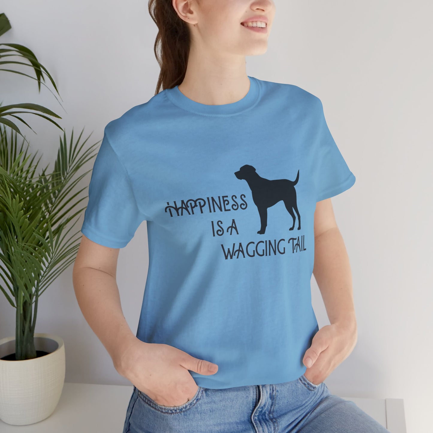 Happiness is a Wagging Tail Unisex Dog Lover Tee