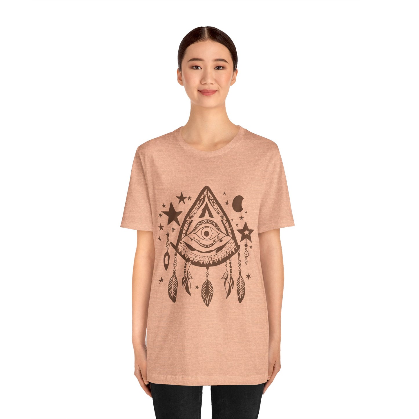 Mystical Boho Graphic Tee - Unisex Jersey Short Sleeve with Eye Design