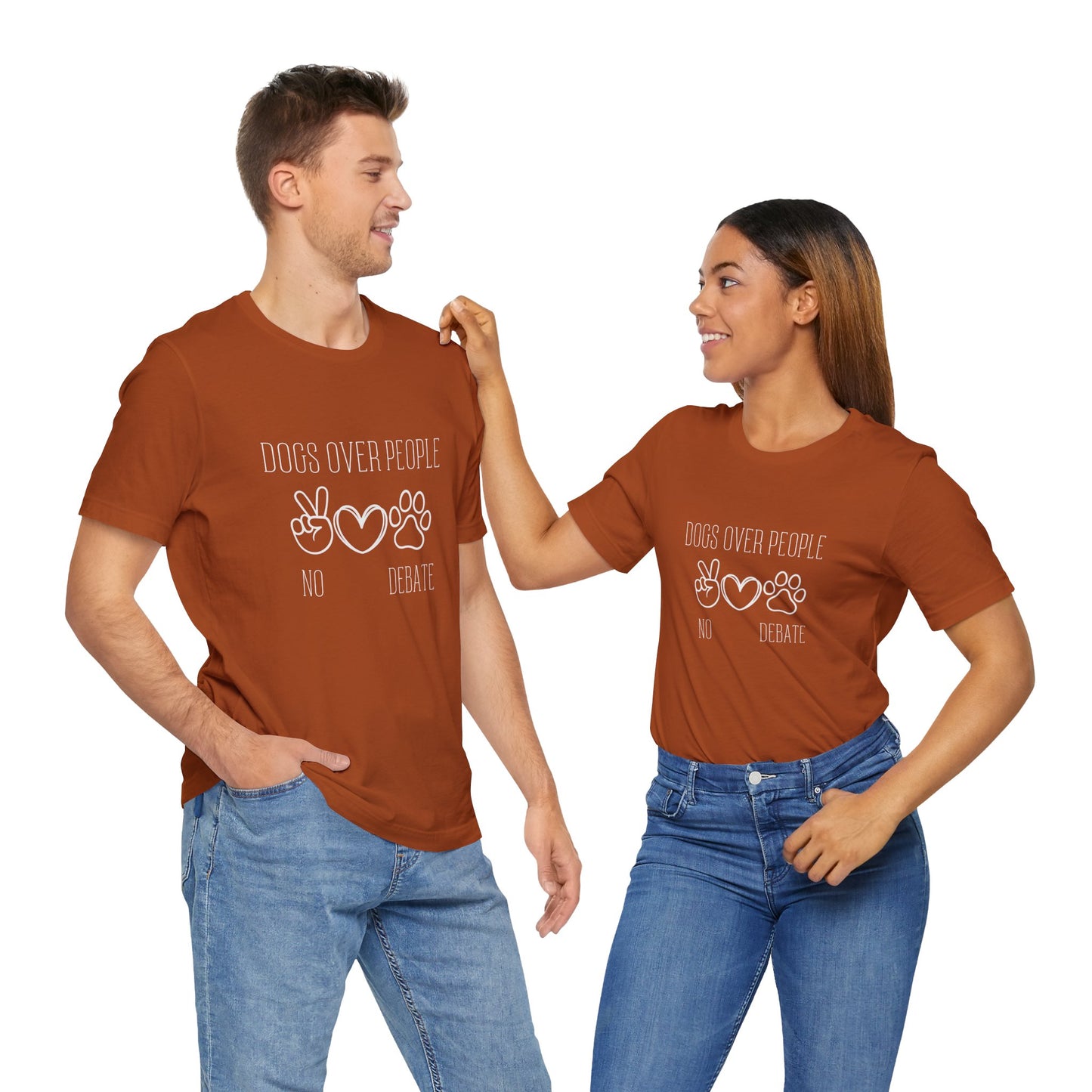 Unisex Jersey Tee - "Dogs Over People" Graphic Shirt