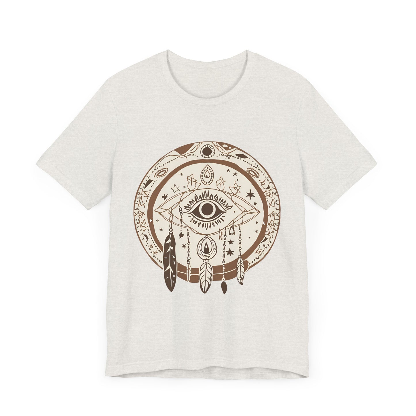 Bohemian Dreamcatcher Unisex Tee - Relaxed Graphic Short Sleeve Shirt for Festival Lovers