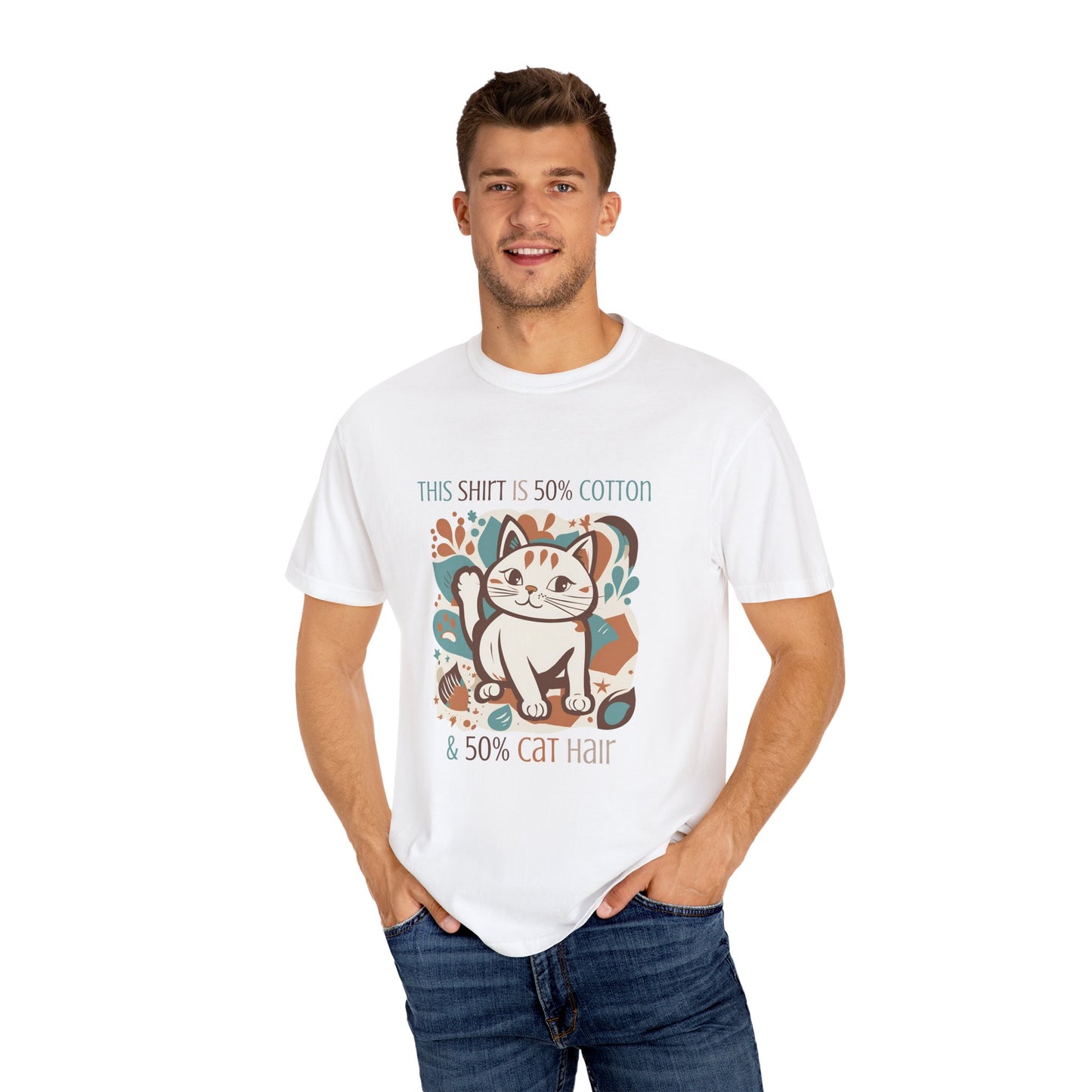 Funny Cat Themed Unisex T-Shirt - 50% Cotton & 50% Cat Hair